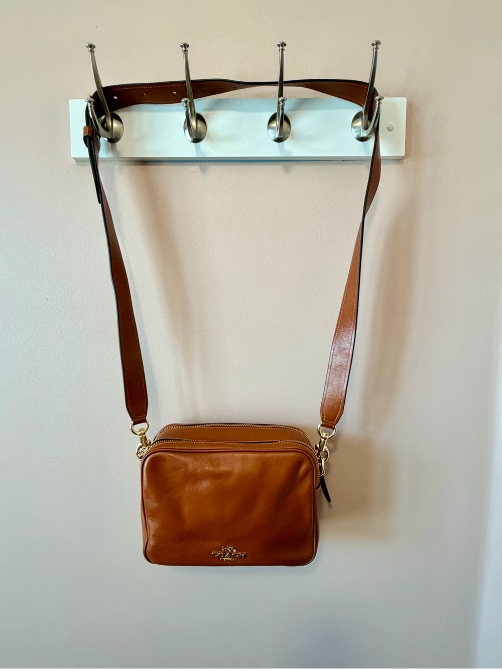 Coach Carey Crossbody Bag Cinnamon Gold Leather CEB28